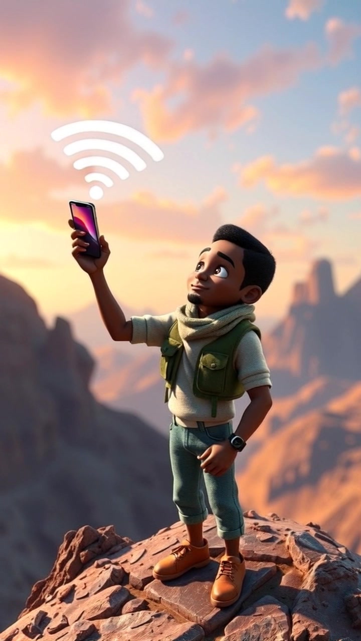 Ucup Mencari WiFi di Pohon