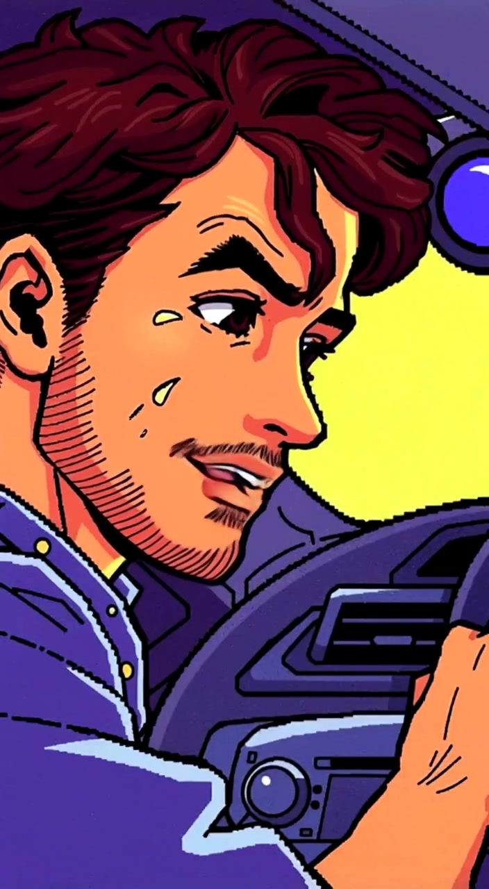 The mechanic wipes sweat from his brow while carefully adjusting the air conditioning unit beneath the dashboard.