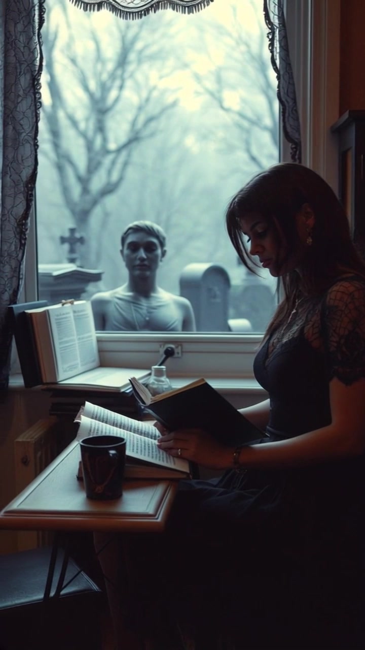 Scene: A humble apartment with a small desk cluttered with books and study materials, showcasing a cozy yet focused atmosphere. Style: Soft ambient lighting filtering through a nearby window, creating a warm and inviting feel. Motion: The camera slowly pans in from the doorway, capturing the details of the desk and surrounding space as it settles on the studying scene.