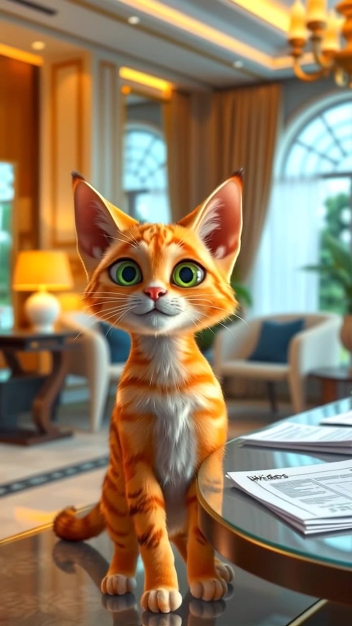 Stylish Cat Realtor Tours Luxurious Villa for Dog Client