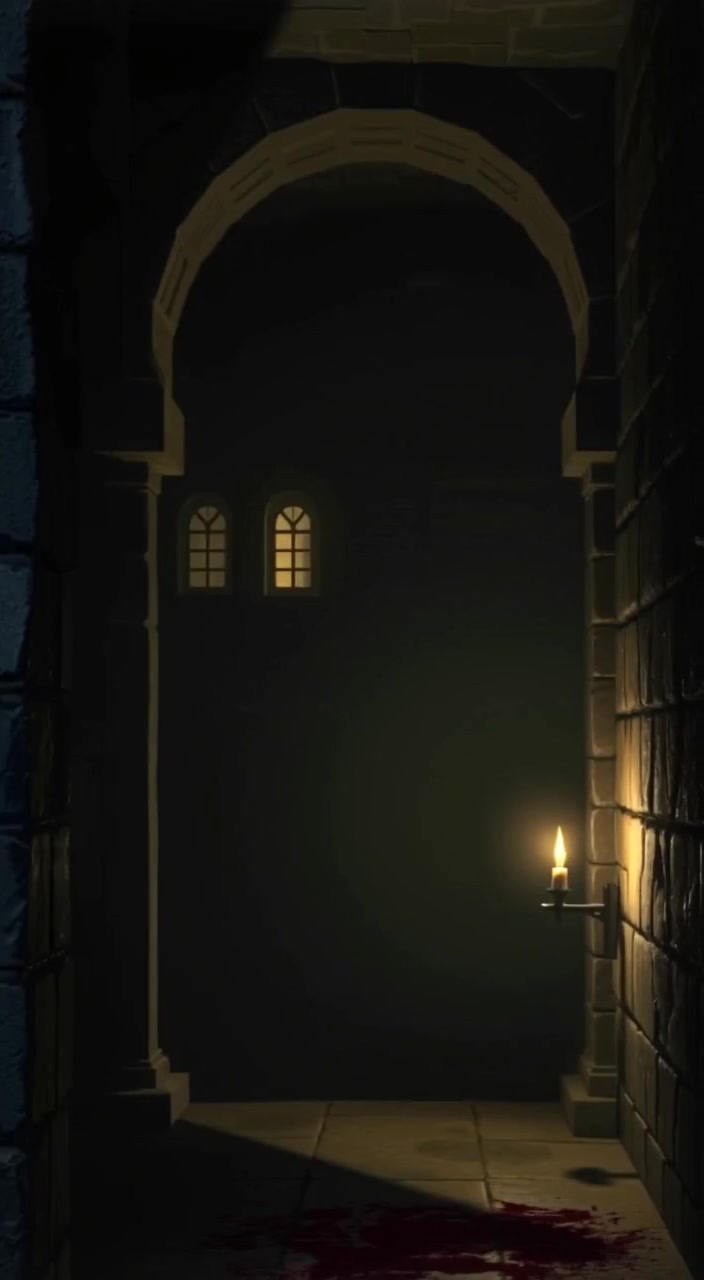 A shadowy figure moves cautiously in the dim prison cell, illuminated by the flickering torchlight.