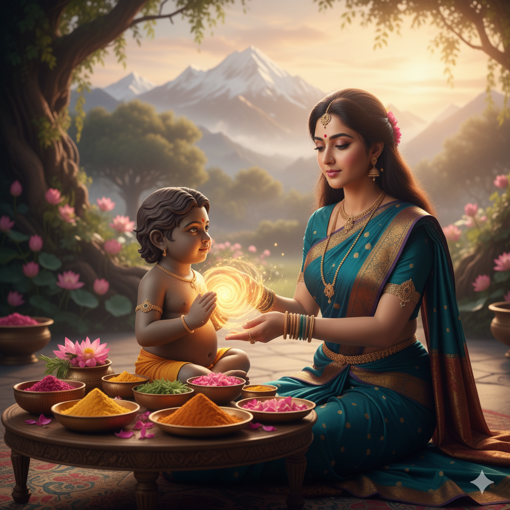 माता पार्वती द्वारा बालक का निर्मित और प्राण प्रतिष्ठा