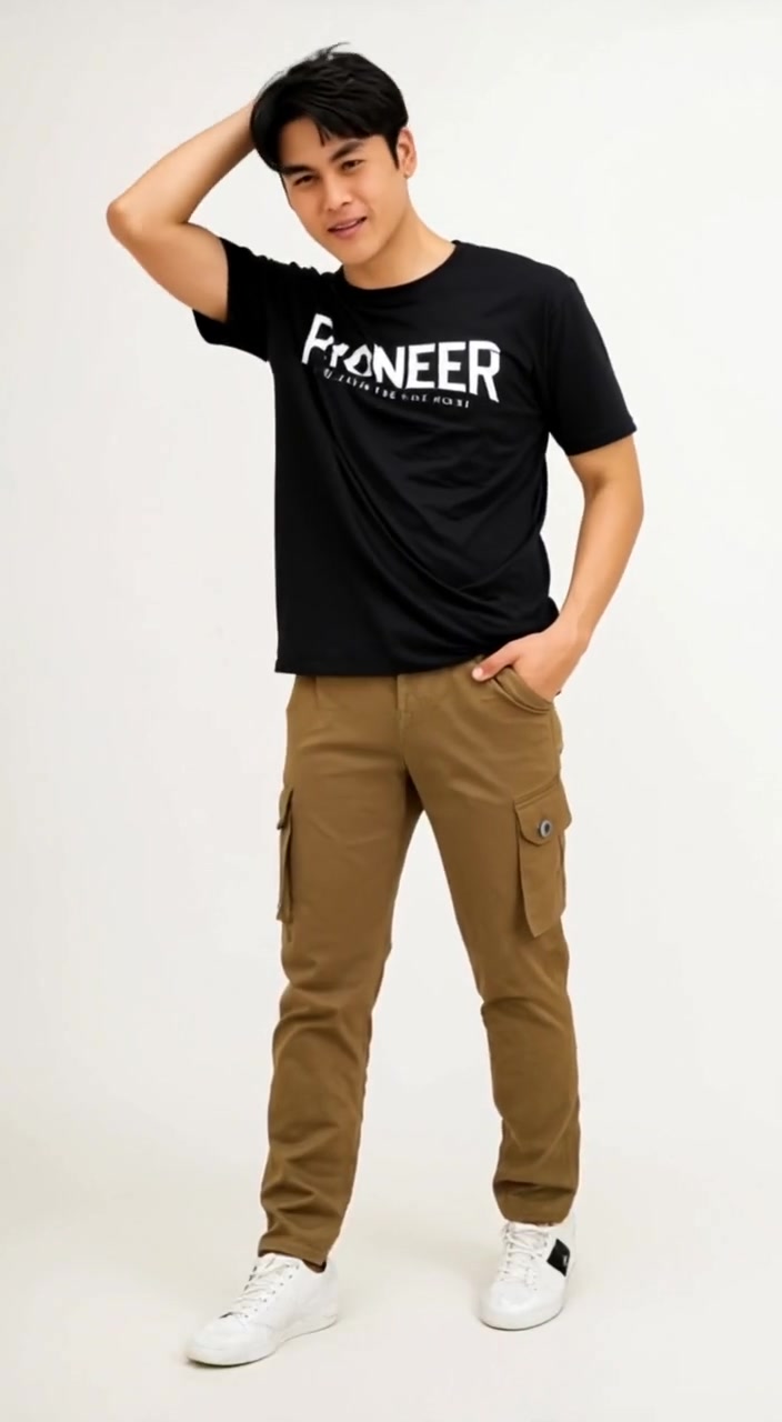 Effortless Style: Showcasing Brown Cargo Pants with Confidence