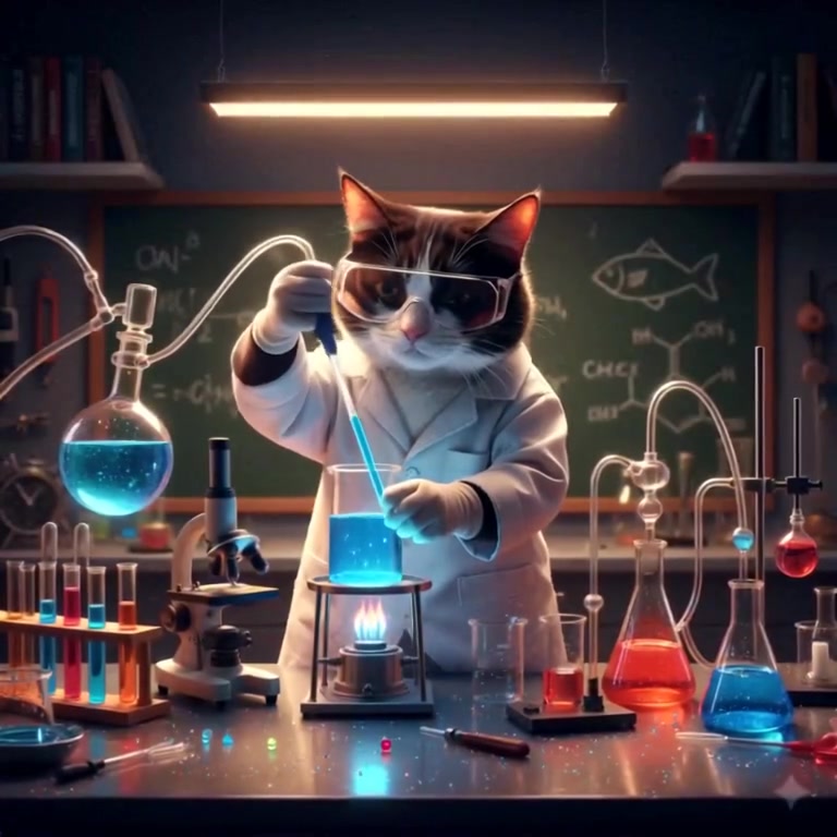 The Sparkling Discovery: A Scientist Cat's Greatest Moment!