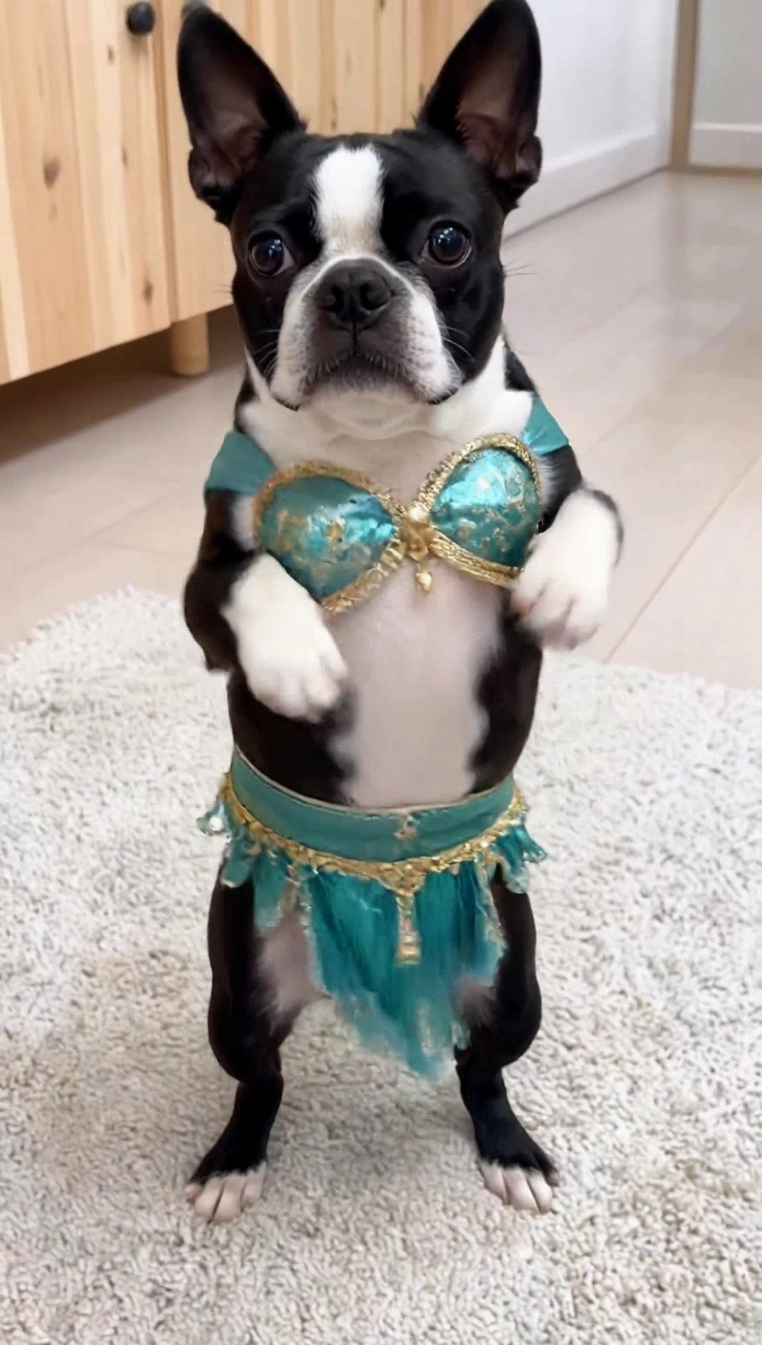 Watch This Boston Terrier Belly Dance Cutely!