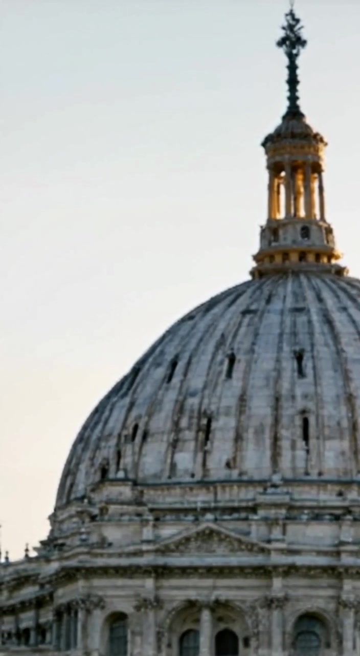 The man stands confidently, arms crossed, gazing at the Dome under a clear sky.