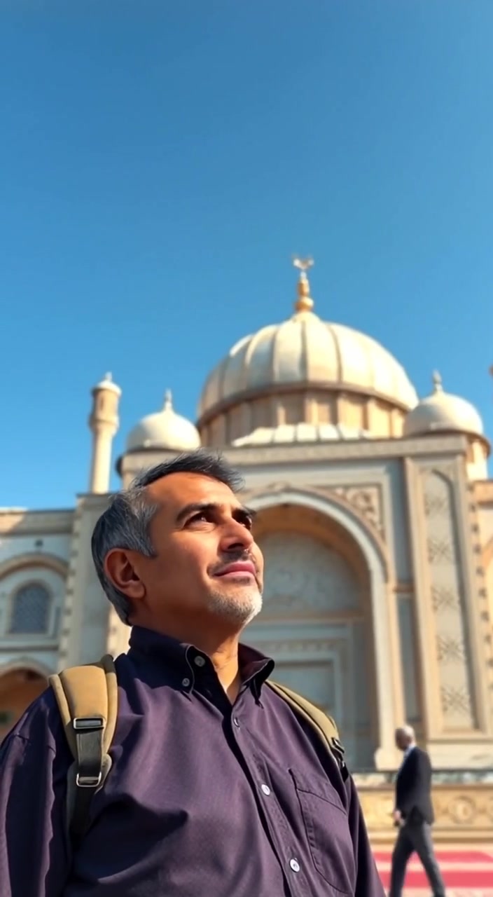 Man Praying and Reading Quran in Masjid