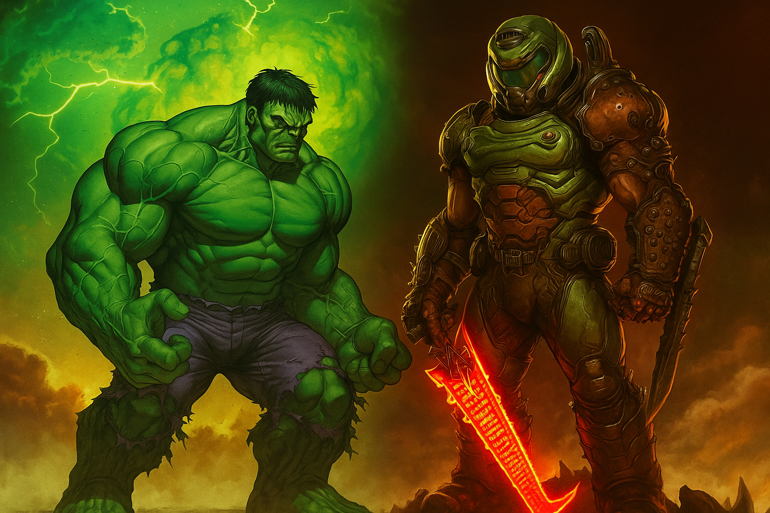 Hulk vs Doomslayer: Batalla Épica en 60 Segundos