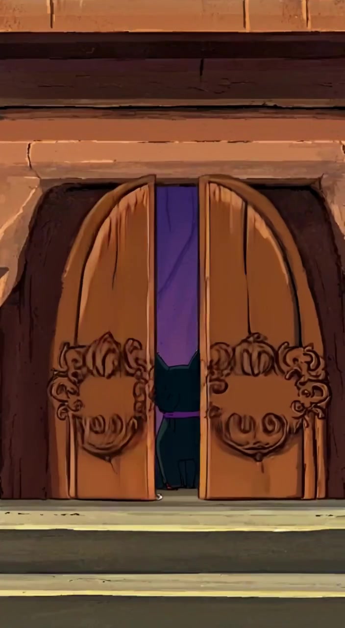 The boy quietly watches from the tree as the cave door gently closes.