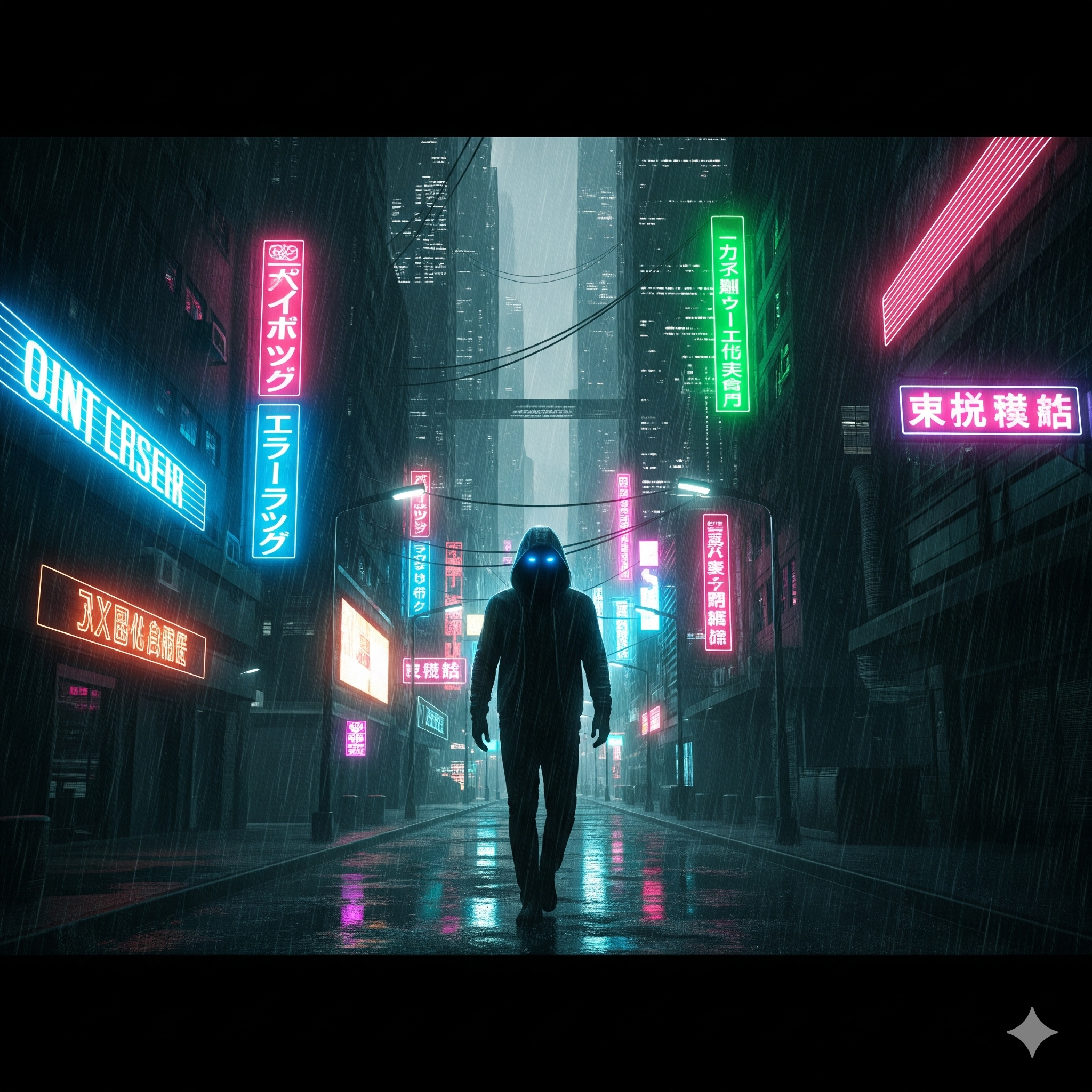 Neon Rain: Glowing Eyes in Slow Motion (copy) (copy)