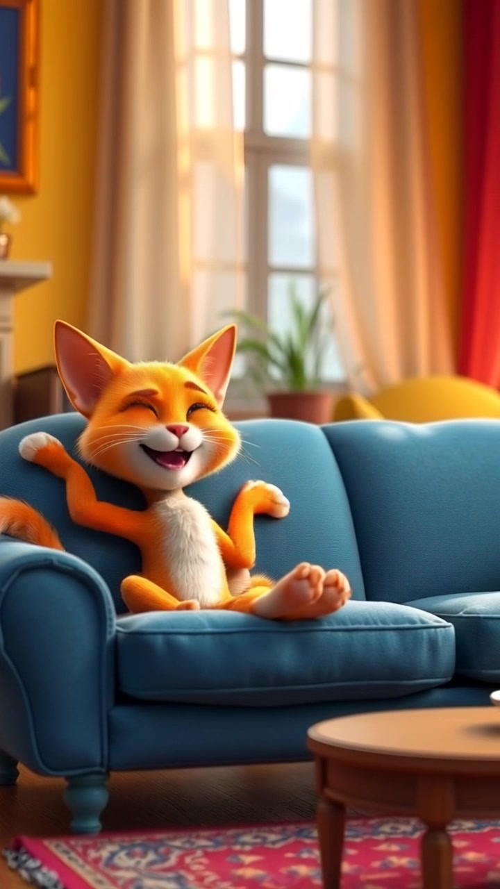 The Fun and Chaos of the Orange Cat and the Playful Robot