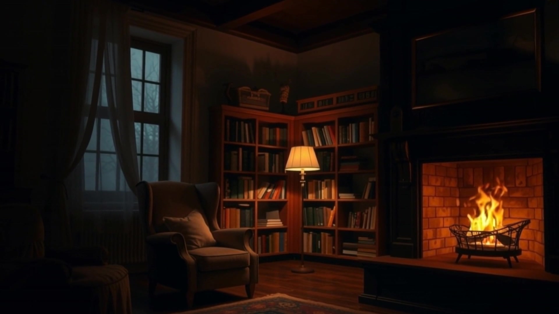 A Scholar's Haven: Embracing the Warmth of the Fire