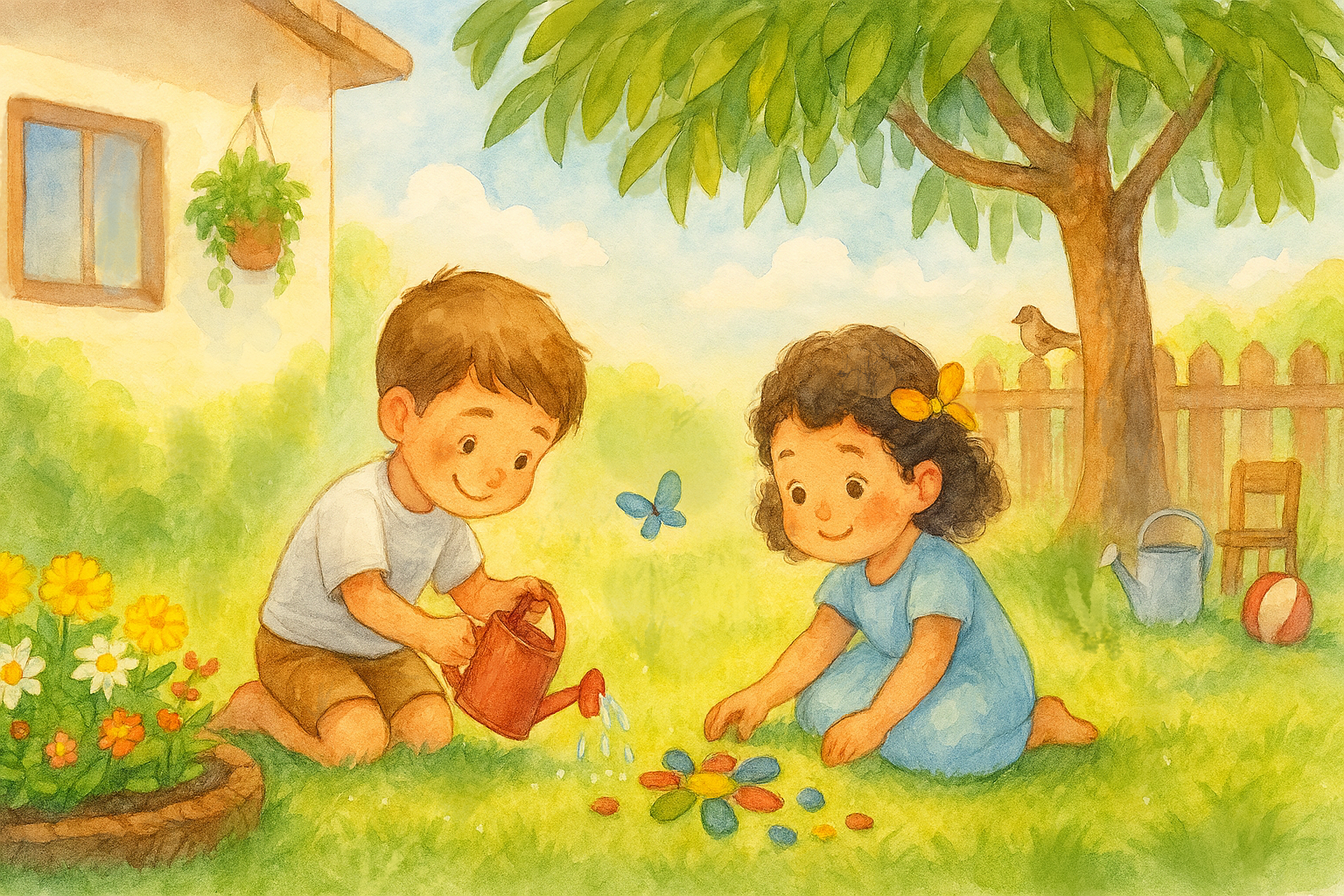 Ayaan and Zara's Sunny Garden Adventure