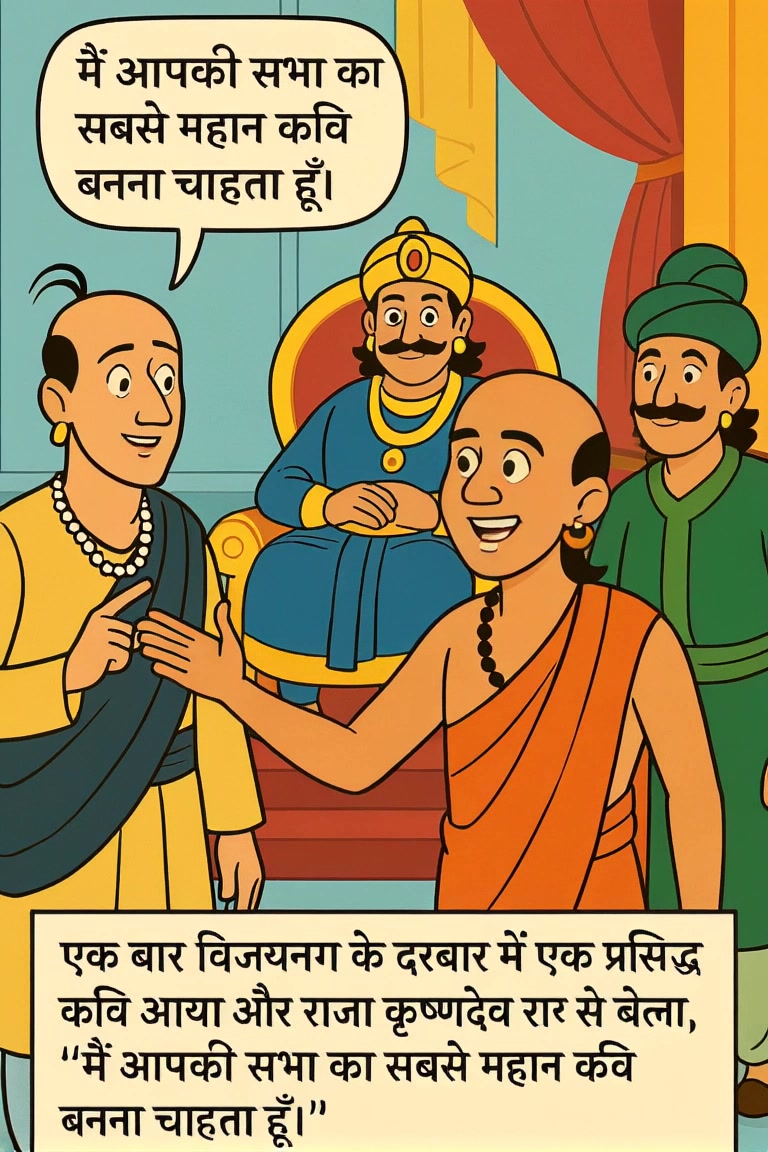 तेनाली रामन की चतुराई: गाय पर कविता की प्रतियोगिता