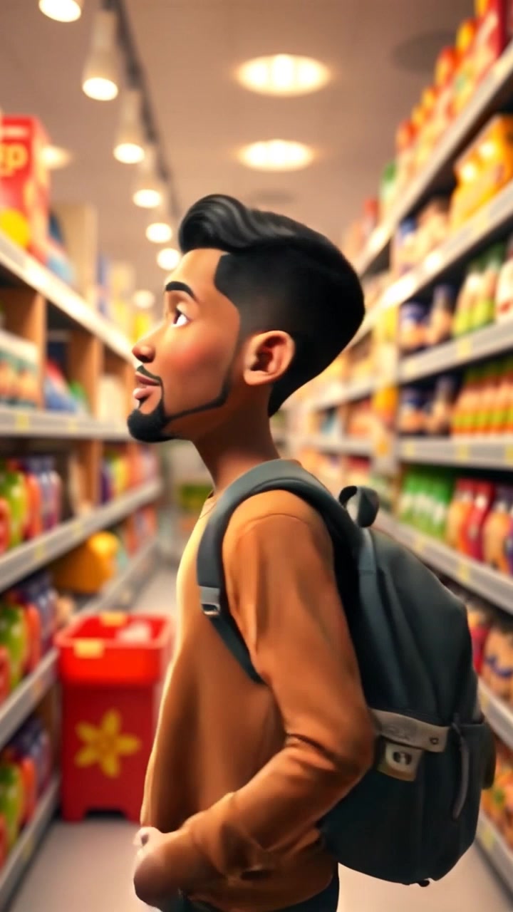 Anak Kecil Berbelanja di Supermarket