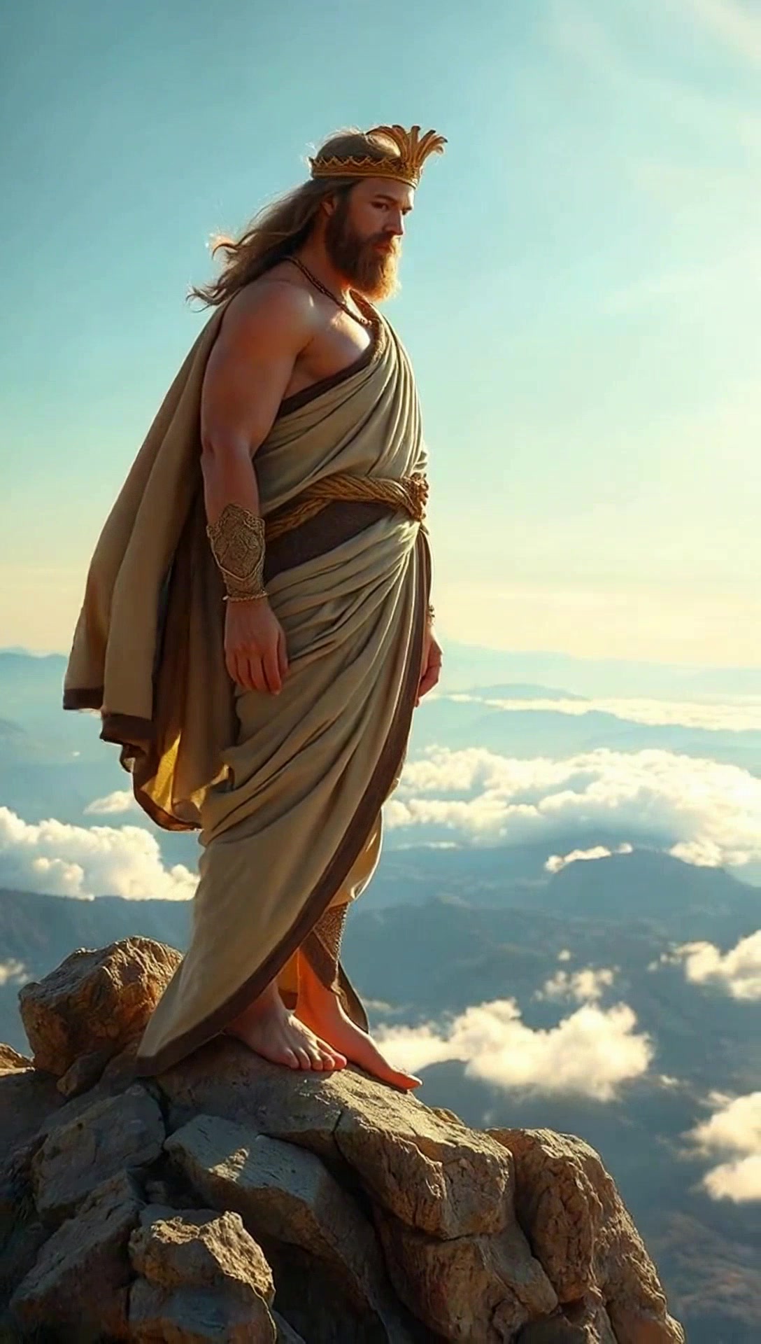 Zeus: The God in Laurel Crown and Armor