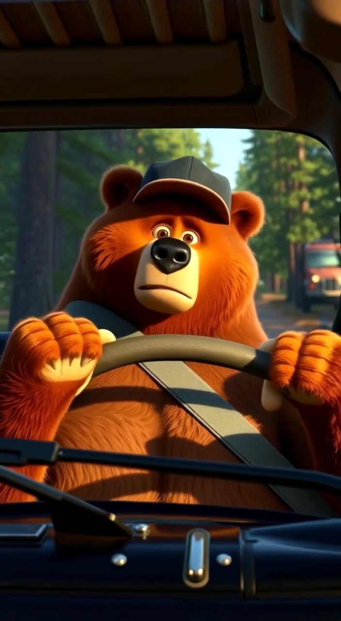 A Bear Driving a Car