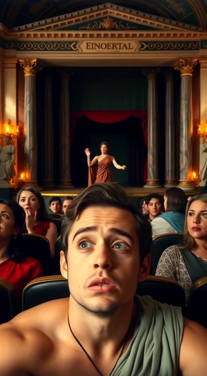 A dramatic close-up of an audience gasping in shock at Nero performing on stage.