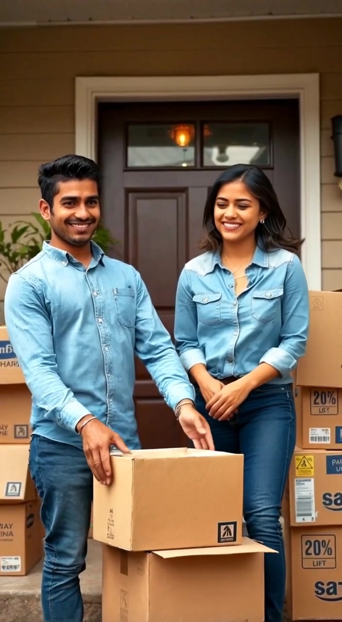 Happy Indian Couple Celebrates New Home with Honest Homes