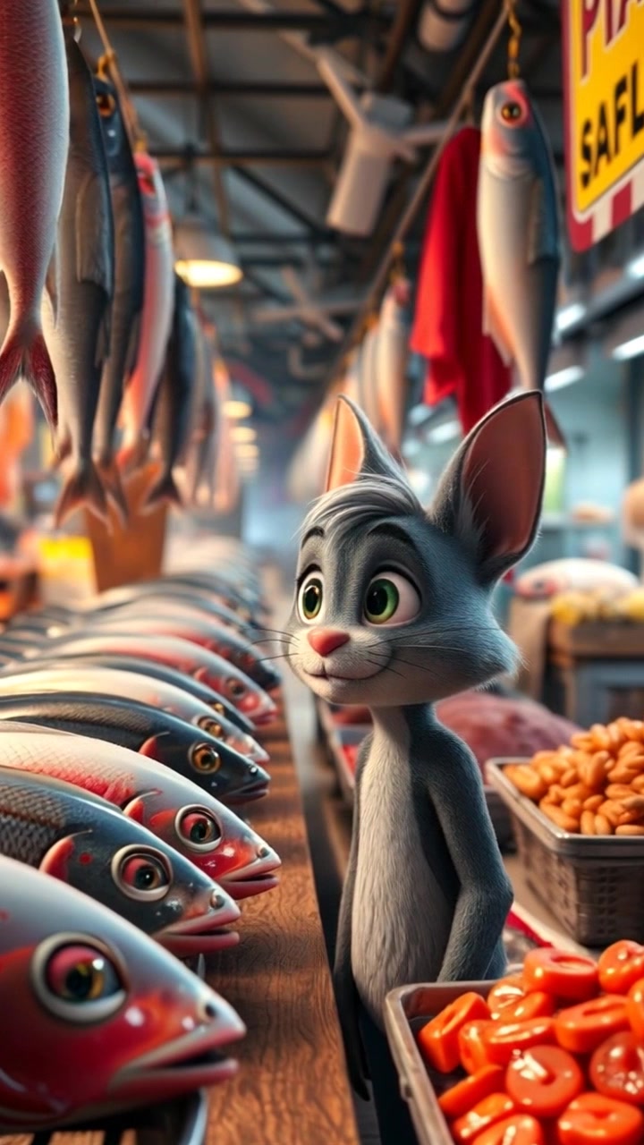 Misi Kucing: Mencuri Ikan Segar di Pasar