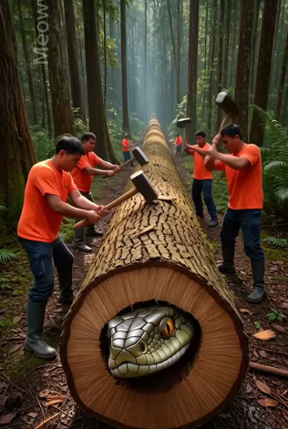 Serpent's Lair: A Hyper-Detailed Encounter in the Rainforest