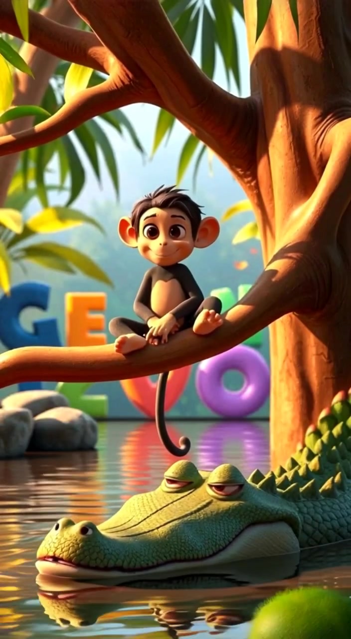 The Clever Monkey and the Crocodile