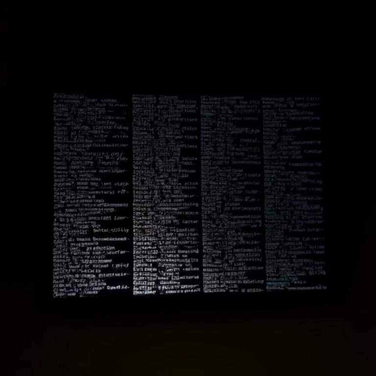 White text gently fades in and out against a solid black background, creating a calm, rhythmic visual effect.