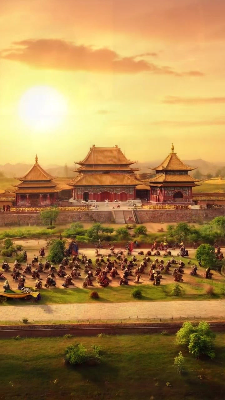 Scene: A montage depicts Draupadi's evolution, showcasing pivotal moments of her journey from queen to destiny, with rich traditional settings and vibrant colors reflecting her status. Style: Warm, rich lighting creating an epic and immersive atmosphere, emphasizing the emotional weight of her story. Motion: The camera pans dynamically across sweeping vistas and intimate close-ups, capturing the essence of her trials and triumphs as the scenes weave together seamlessly.