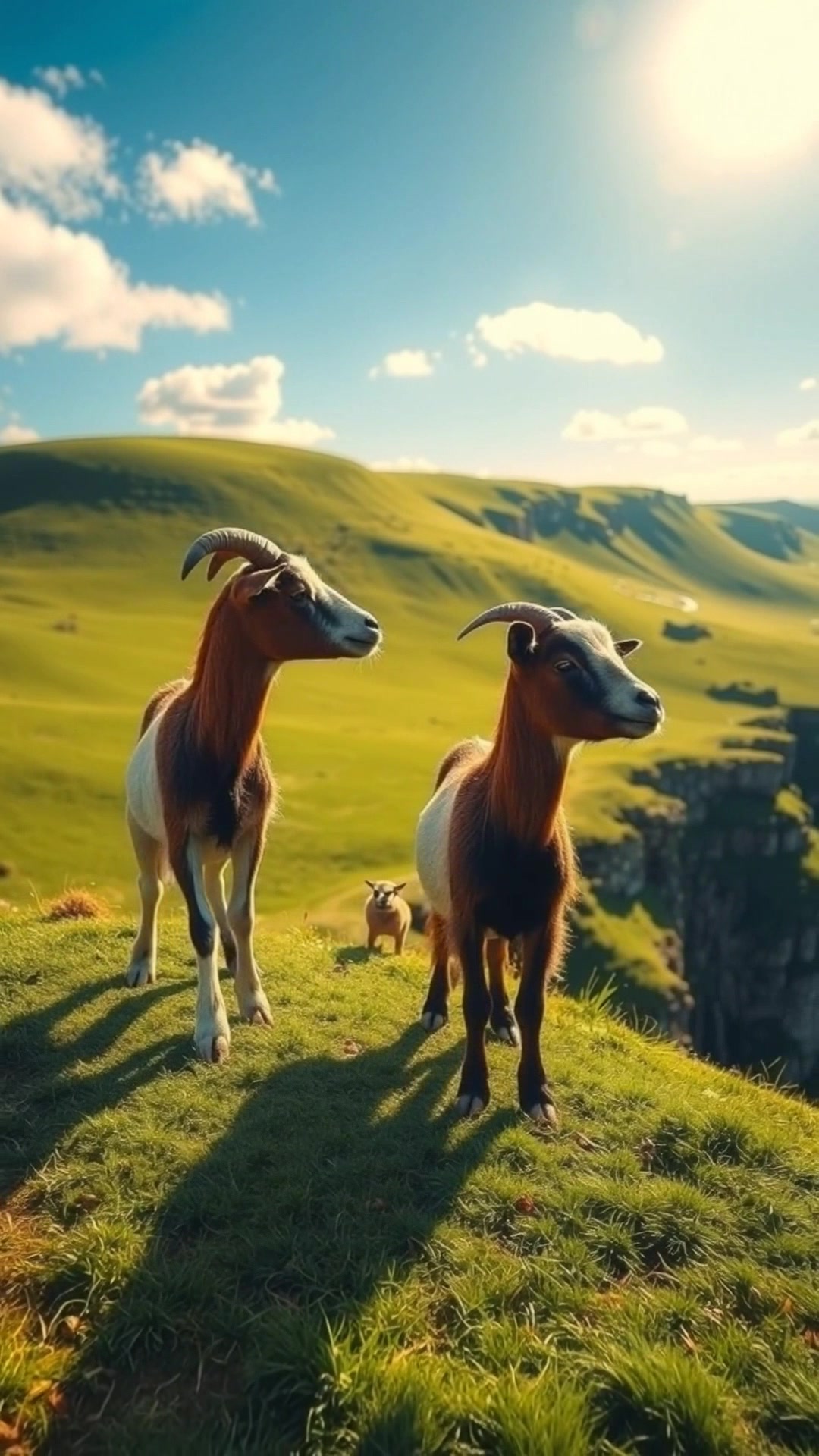 Goats Feeding Together: A Push Leads to Injury