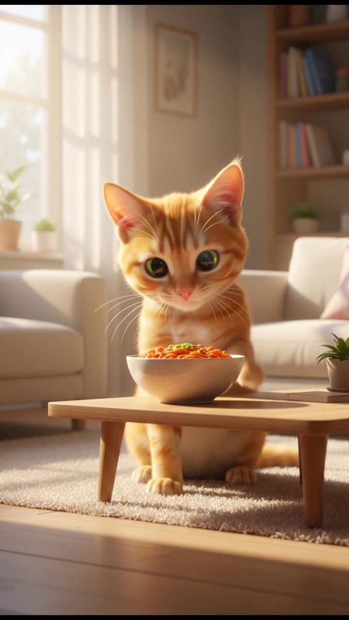 Curious Cat Meets Spicy Noodles