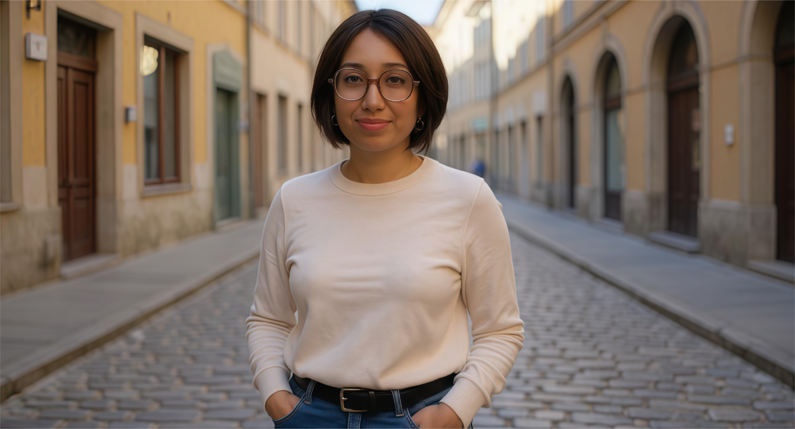 Conversation naturelle avec une jeune femme souriante
