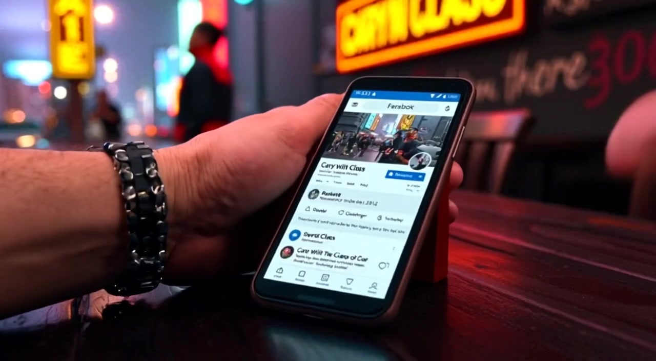 A gentle hand reaches for a smartphone on a wooden table.