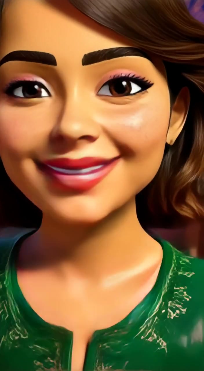 The woman smiles proudly as her friends gently cheer around her.