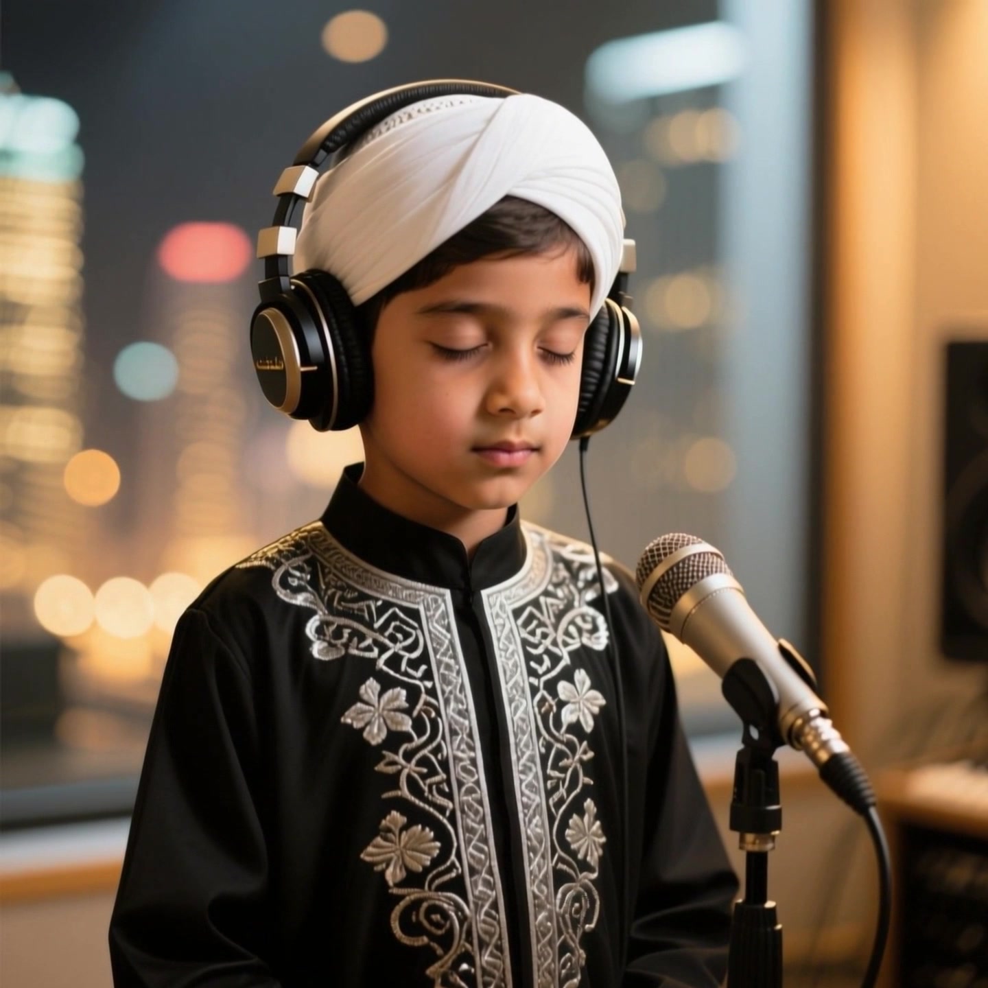 Enchanting Naat Recital by a Young Boy in a Modern Studio