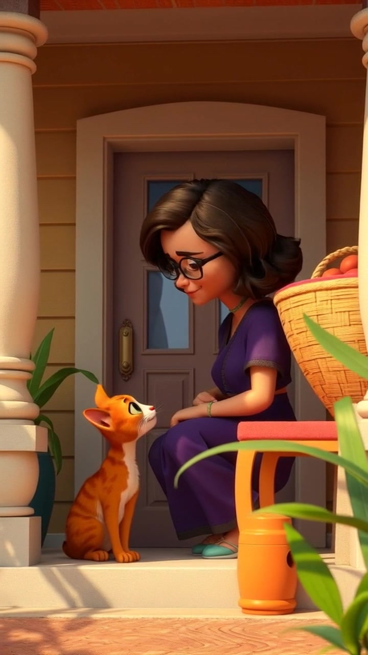 The Old Lady and the Stray Cat's Surprise