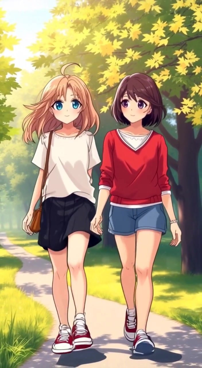 Two 19 Year Old Girls Walking