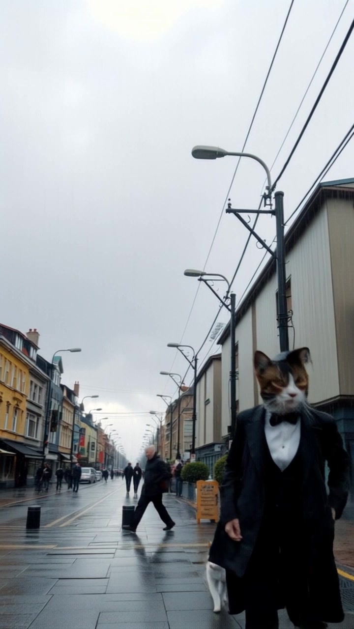 A Heartwarming Encounter: Cat, Soup, and a Sad Dog in the Rain