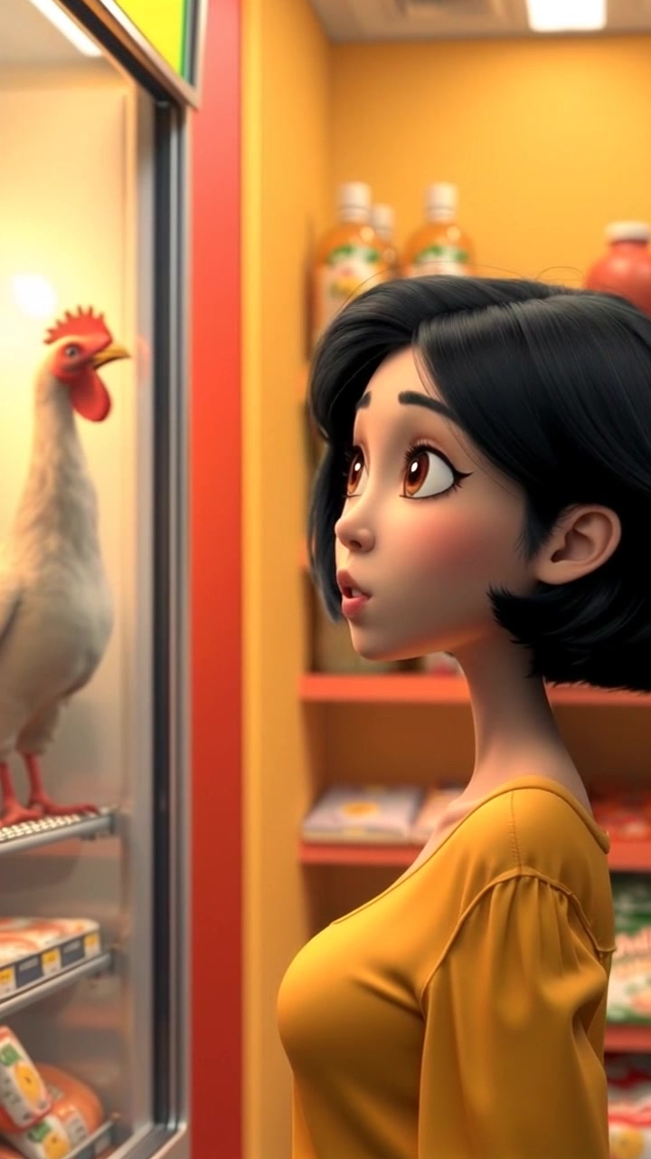 Live Chicken Promo Surprise in Supermarket