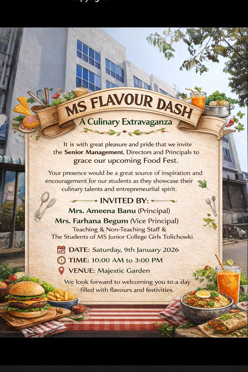 Invitation to MS Flavour Dash: A Culinary Extravaganza