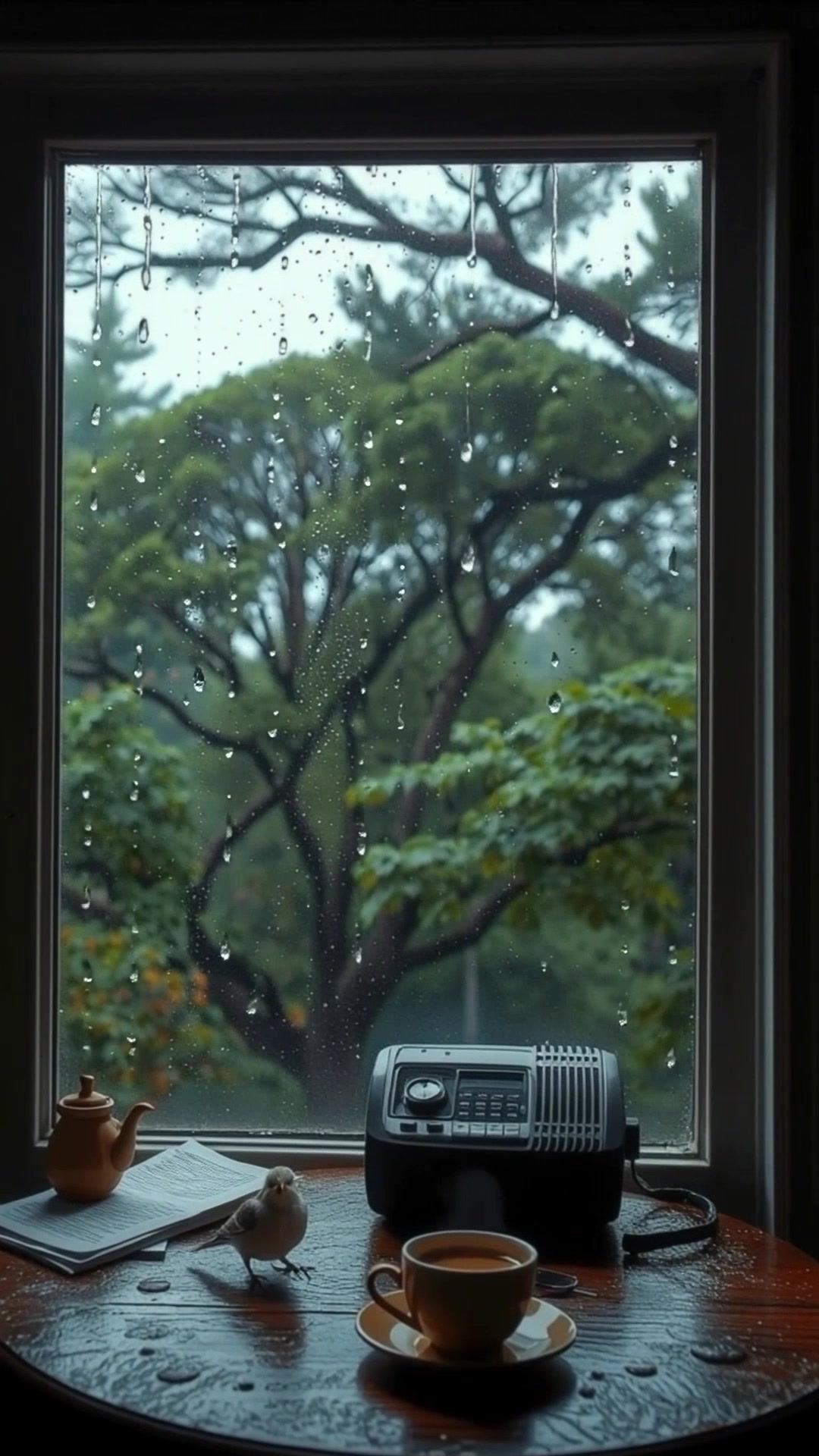 لحظات هادئة تحت المطر