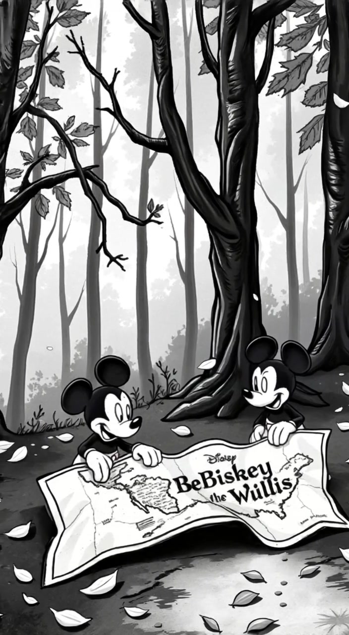 A gentle breeze rustles leaves above as sunlight flickers through branches onto an old map resting on the forest floor.