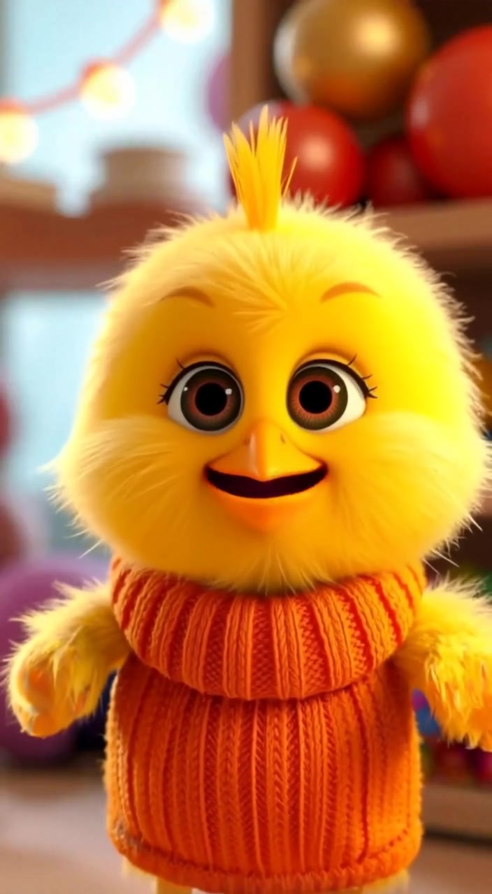 A Adorable Chick in a Cozy Sweater