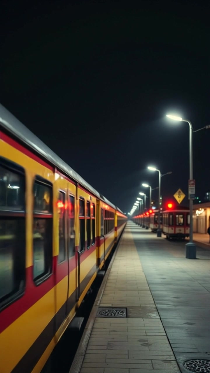 Nocturnal Tranquility: The Journey of an Indian Local Train