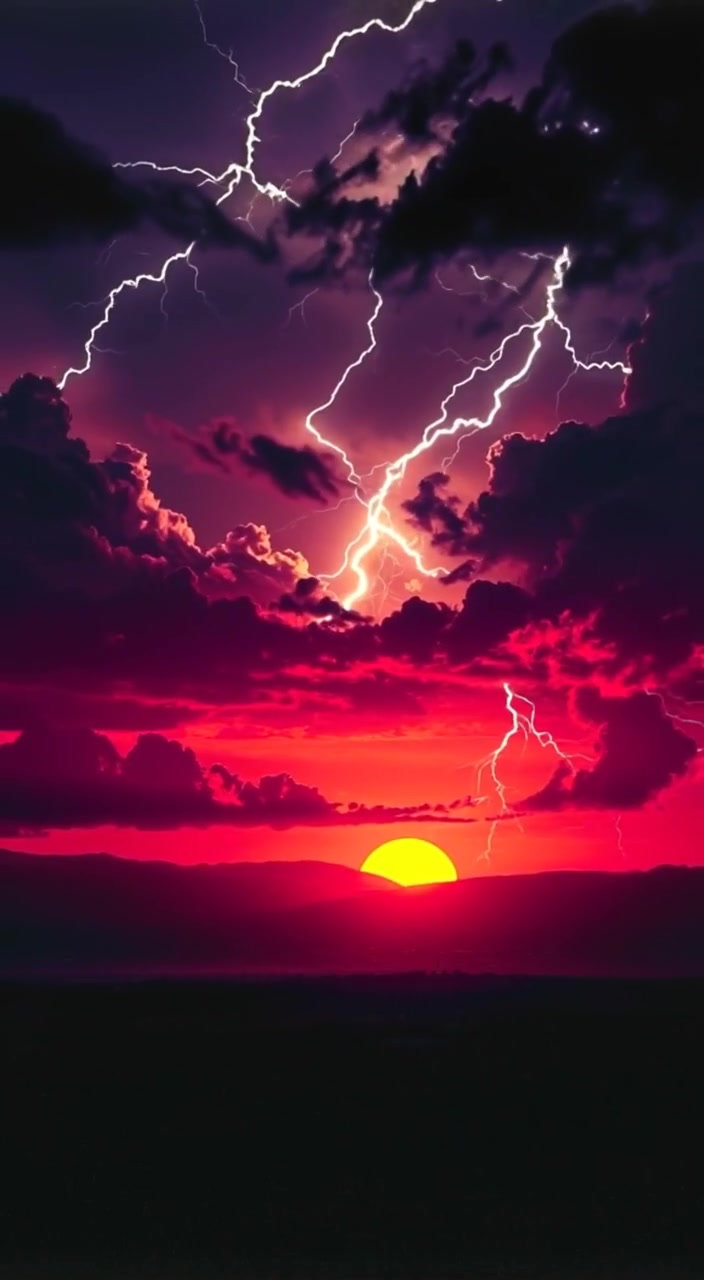 The sun gently sets, casting warm hues across the vast horizon, while clouds slowly drift in the evening sky.