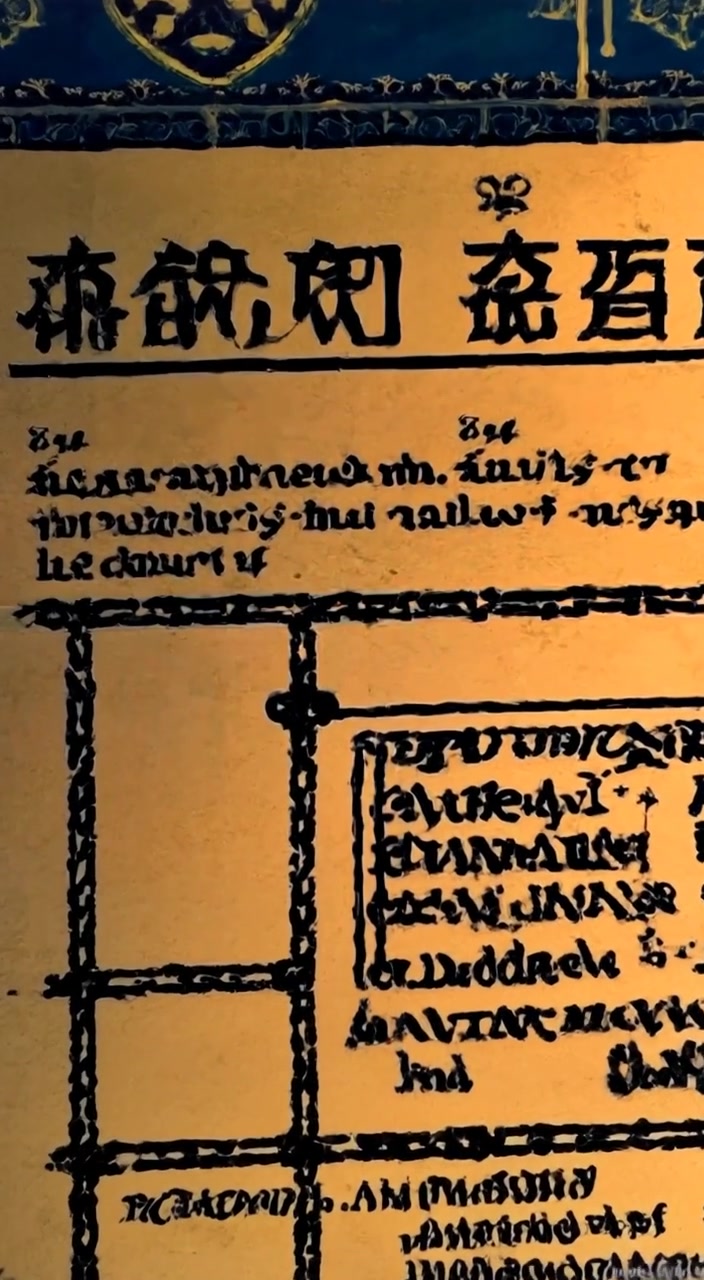 The flickering candlelight dances across the ancient manuscript, highlighting intricate designs and symbols within the dimly lit temple.