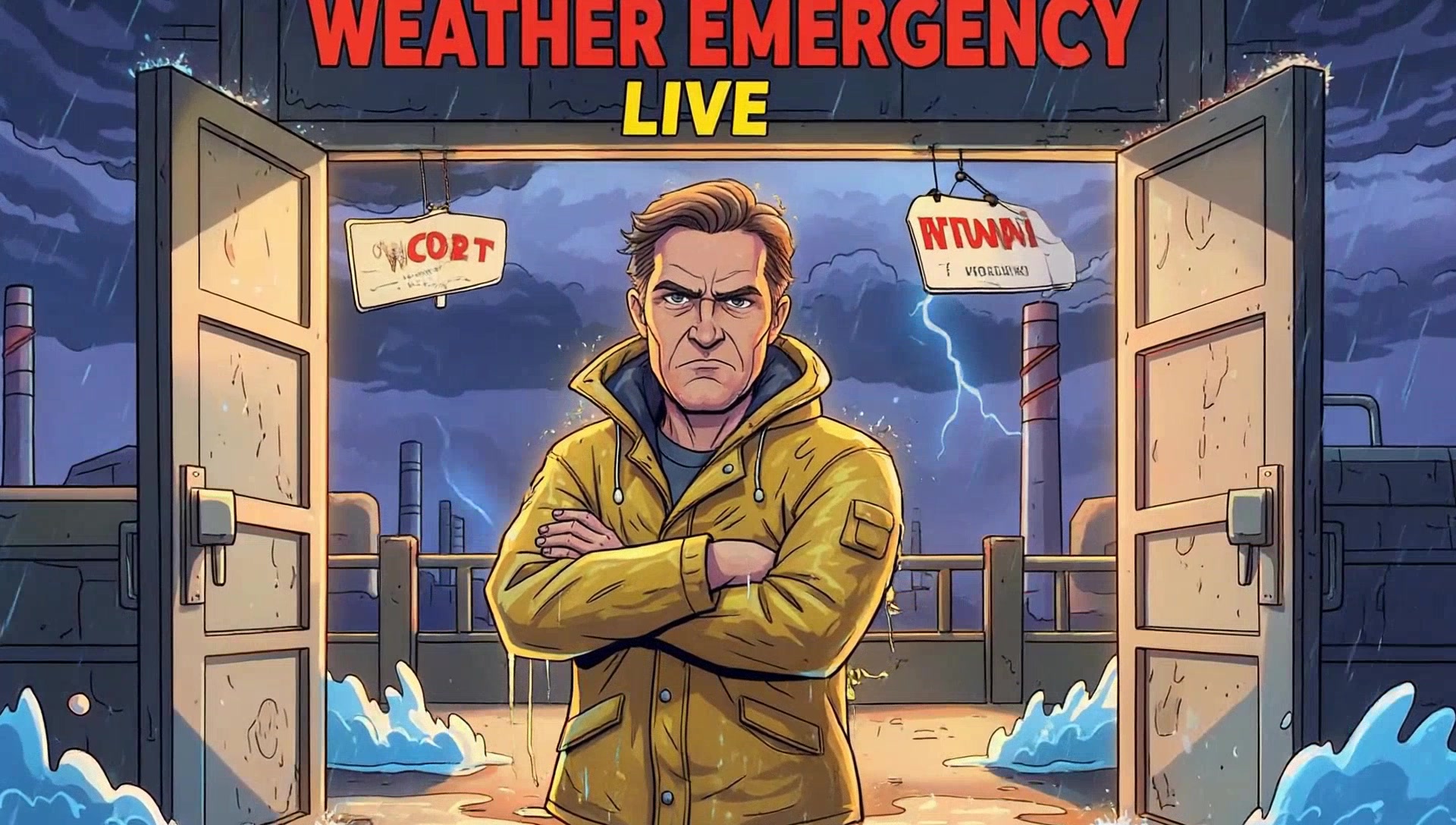 Cartoon Chaos: Safety in Stormy Surprises!