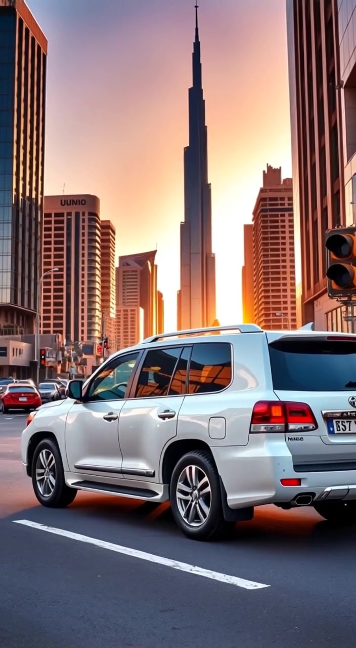 Princess Mayra Drifts Land Cruiser Near Burj Khalifa