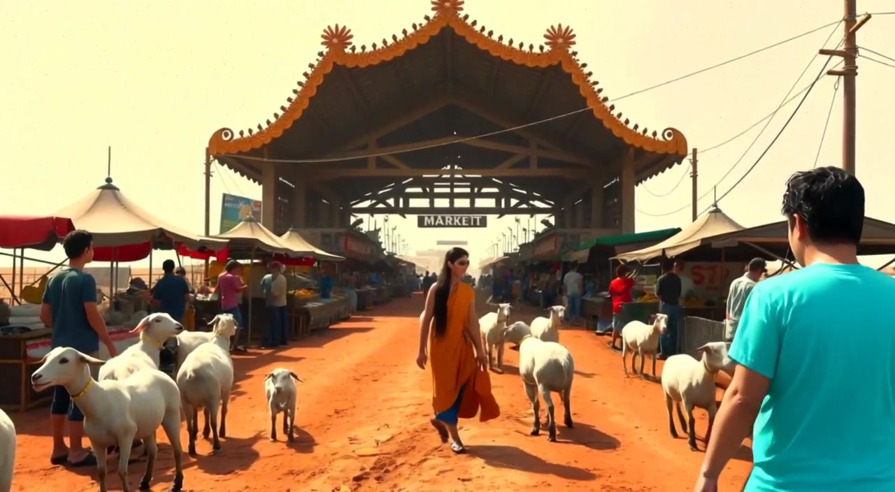 Animating a Lively Goat Market Scene