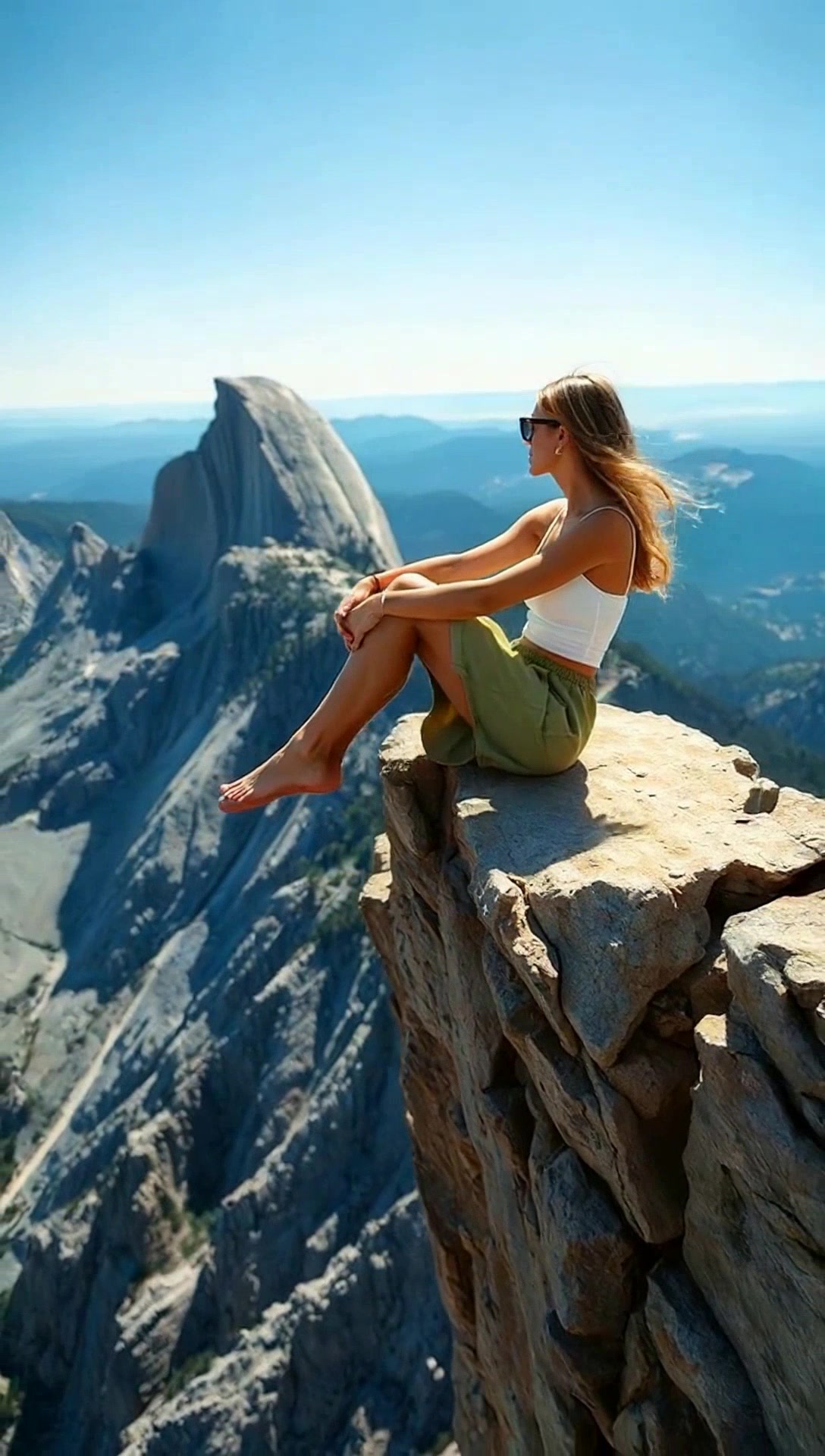 Peaceful Mountain View with Girl