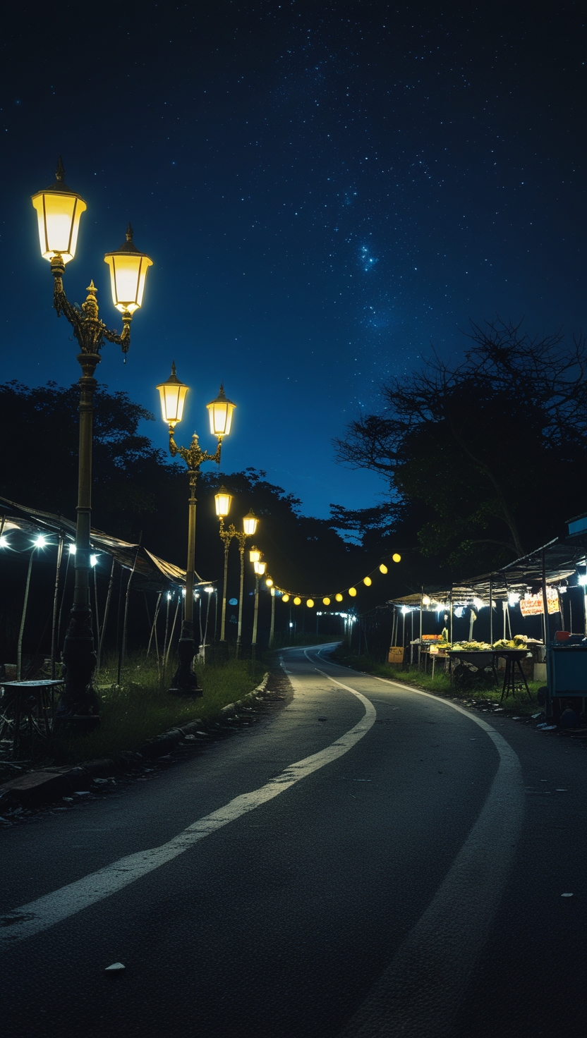 Boneka Menatap di Malam Gelap